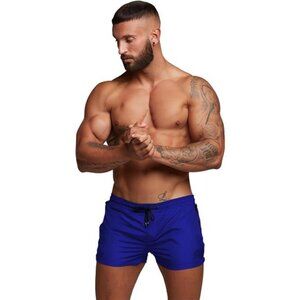 Men's Swimwear Sport Shorts Swim Trunk with Zipper Pockets